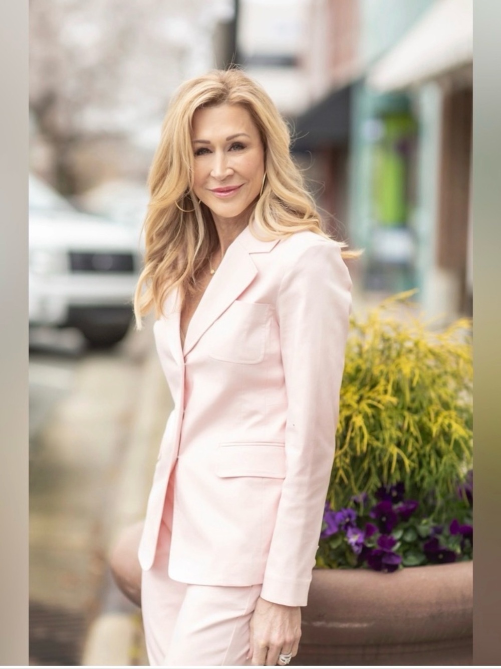 CAbi Grace Blazer Pink / Carnation Stretch Twill Button-Up Jacket #5656